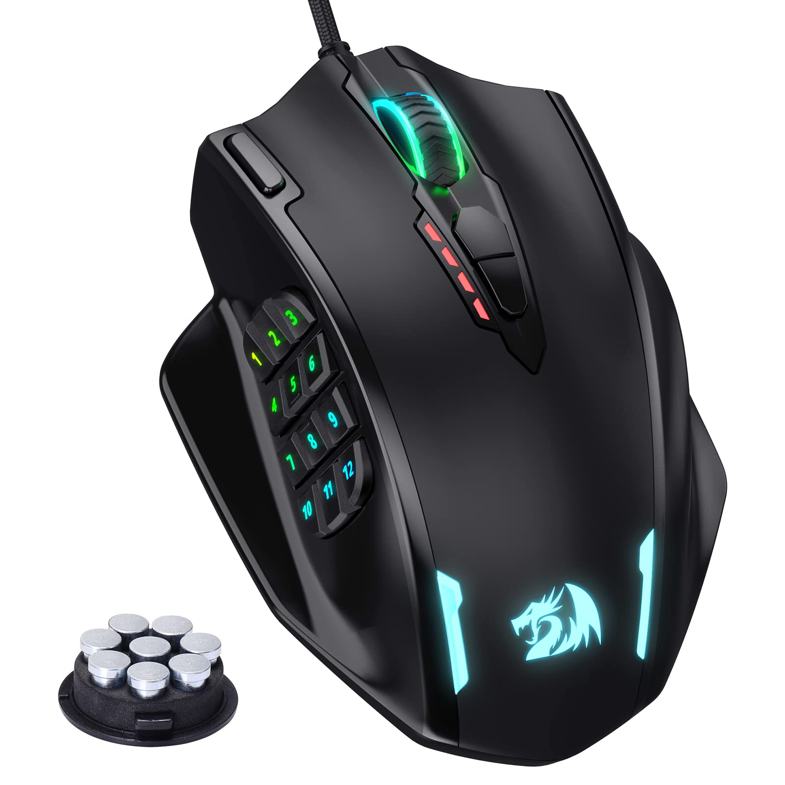 Redragon RGB LED Wired Gaming Mouse, 18 Programmable Mouse Buttons