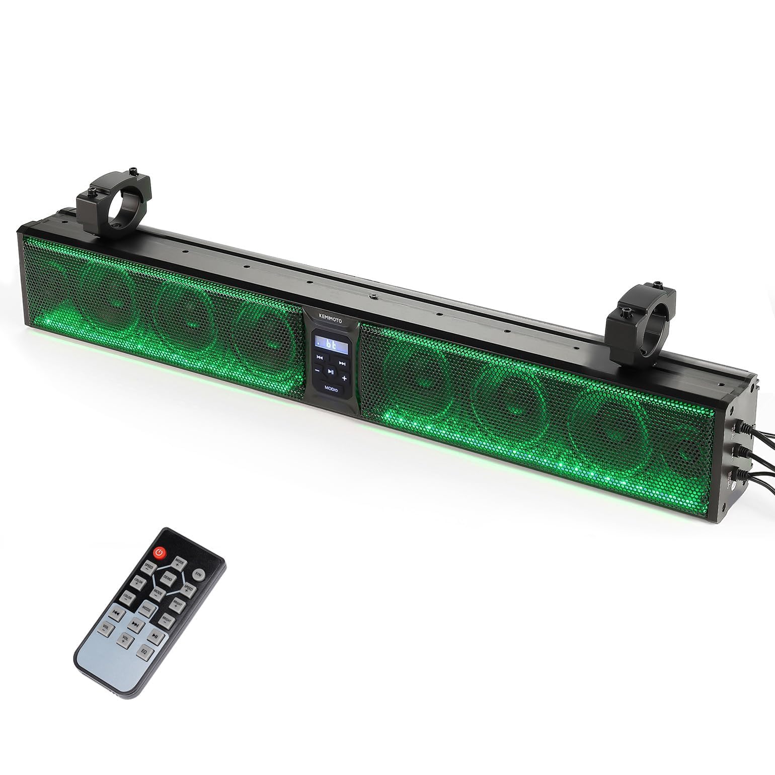 KEMIMOTO Sound bar 8 Speakers 32 inch Heavy-Duty Metal ATV UTV Soundbar, Bluetooth Waterproof RGB Light, SXS Sound Bar for Golf Cart 1.25-2 inch Roll Bar Compatible with Can-Am RZR Ranger Rhino Zforce